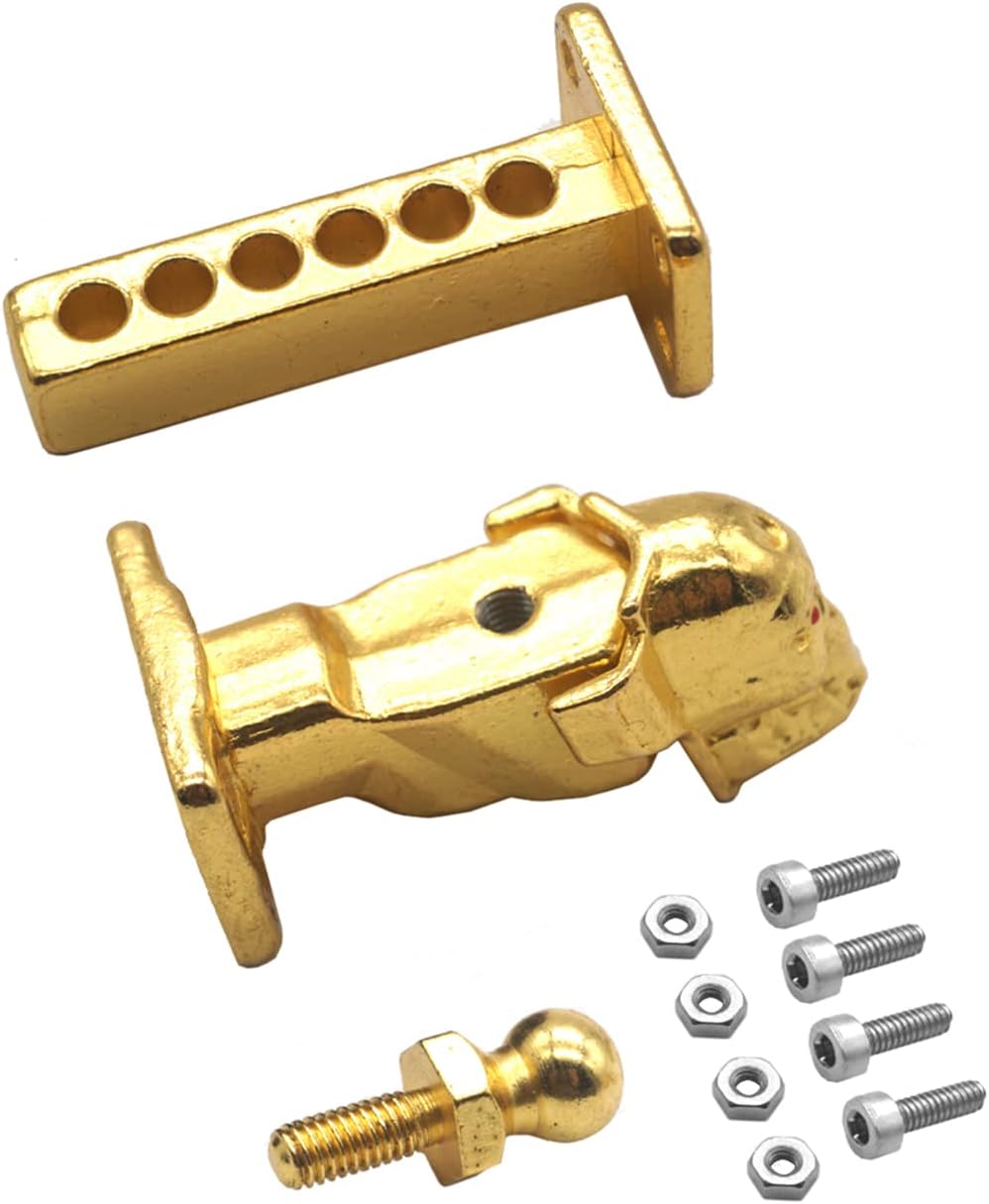Share Goo Metal Tow Trailer Hook Drop Hitch Receiver Compatible with Traxxas TRX-4 90046 90047 SCX10 RC4WD D90 1/10 RC Crawler Car Rear Bumper Hook (Golden)