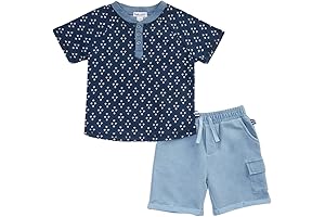 Baby Boys Splendid Navy Chambray Henley Short Set
