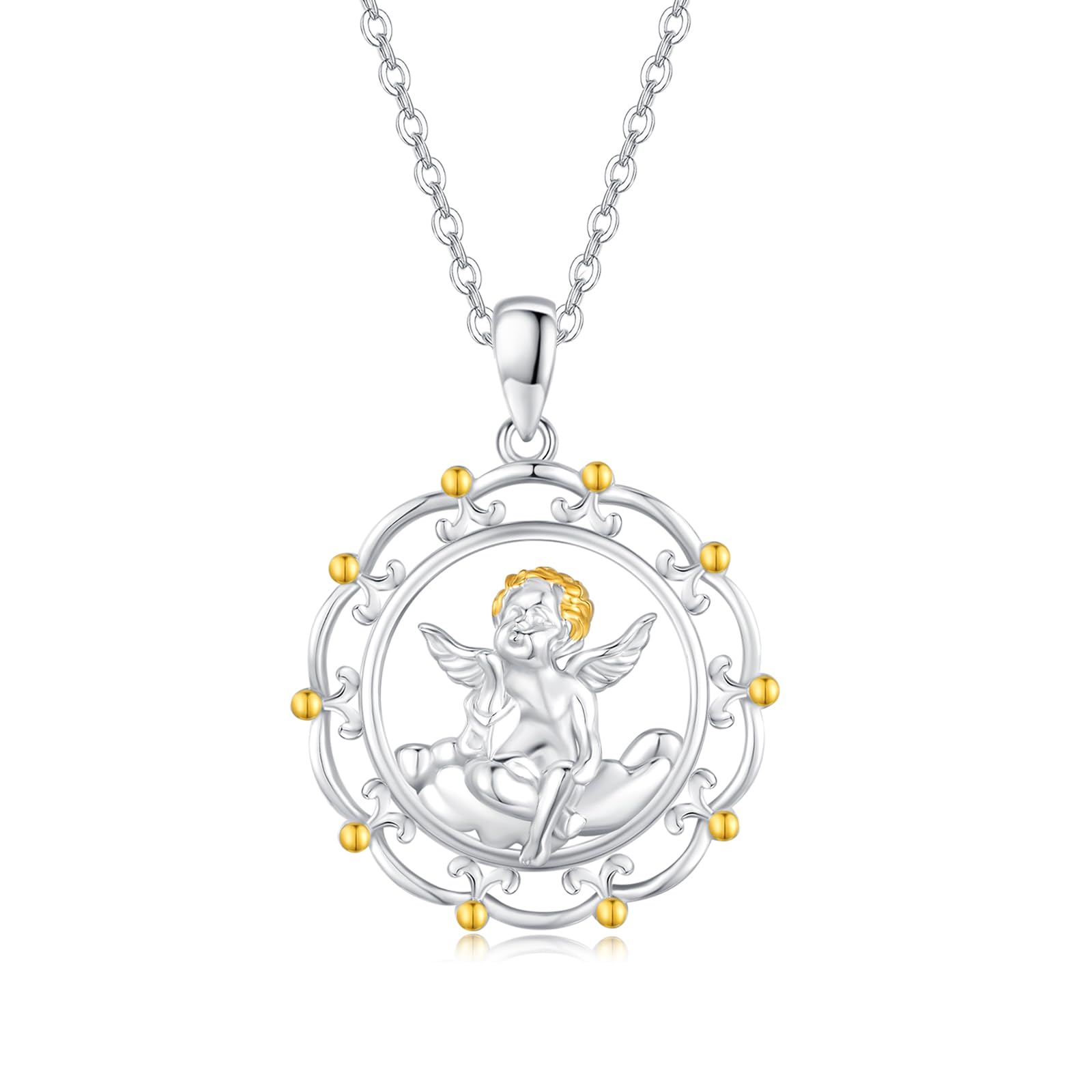 Schutzengel Kette 925 Silber Engel Anhänger Halskette Mädchen Geburtstag Geschenke Für Frauen Mädchen Kinder