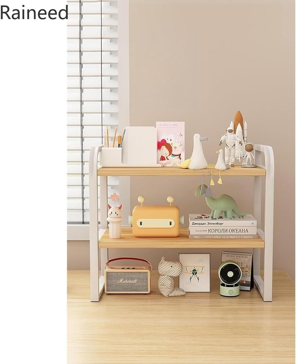 Raineed 卓 上 ラ ッ ク 机上棚 デスク 幅 棚 メタル 棚 机上棚 机上本棚 デスク上置き棚 収納 組み立て簡単 机上整