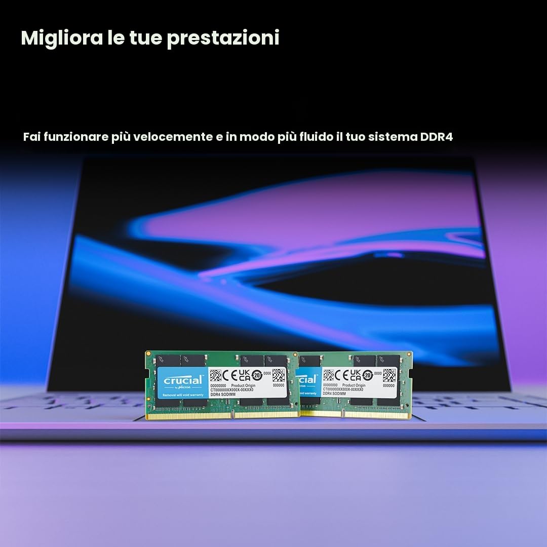 Crucial RAM DDR4 8GB 3200MHz SODIMM CL22 Memoria per PC Laptop Notebook Mini PC