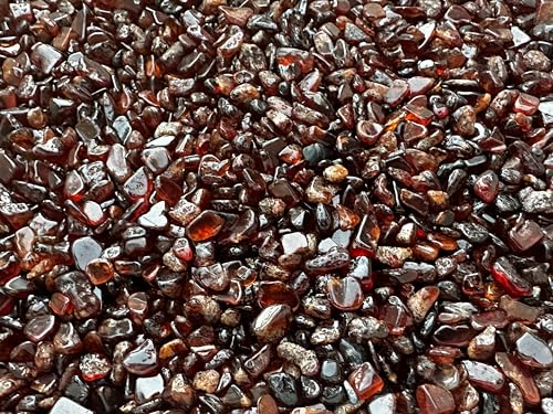 Image of GAF TREASURES 2 oz Lot Natural Semi Tumbled Orange Garnet Gemstone Chips, Crushed Mini Orange Garnet Crystals, Undrilled Crystal Chips (Orange Garnet)