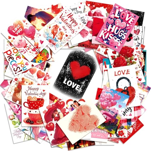 50 Premium Love Notes Cards for Couples,Love Cards,Romantic Vintage Postcards