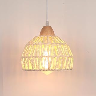 iDEGU - Lámpara de techo (20 cm, ratán, color blanco