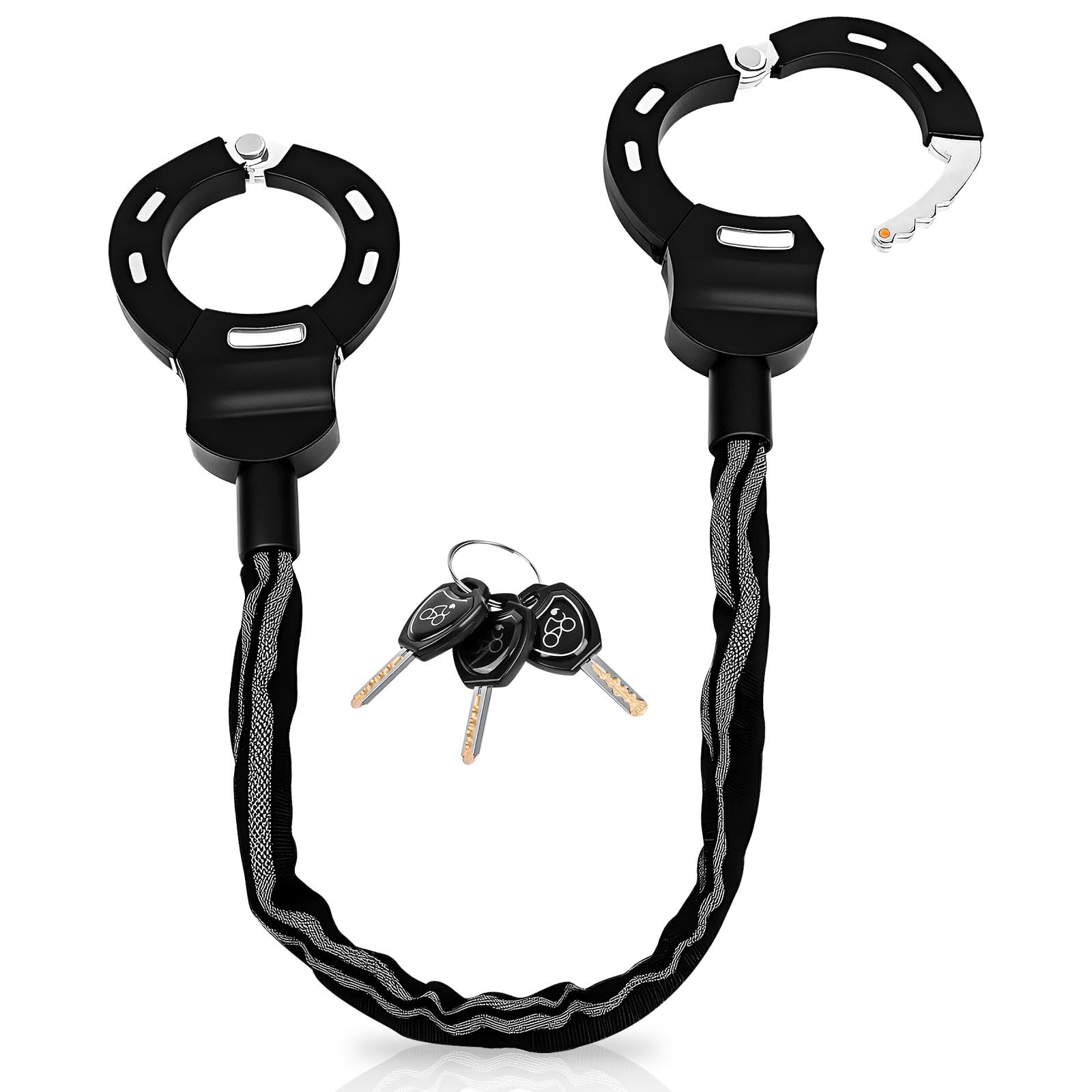 Lucchetto Monopattino Elettrico, Catena Monopattino Elettrico con Copertura Protettiva in Silicone, Antifurto Monopattino Elettricos con Chiave per Scooter, Biciclette, Passeggini
