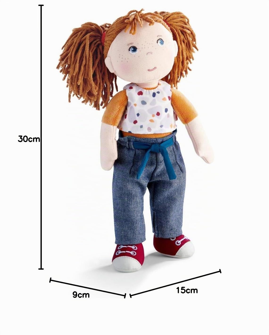 HABA Muñeca Malou - Muñeca de Trapo de 30 cm para Jugar y abrazar - Materiales Suaves y Lavables - Alternativa Ideal a la muñeca de Peluche - Adecuado para niños a Partir de 1,5 años - 2010818001