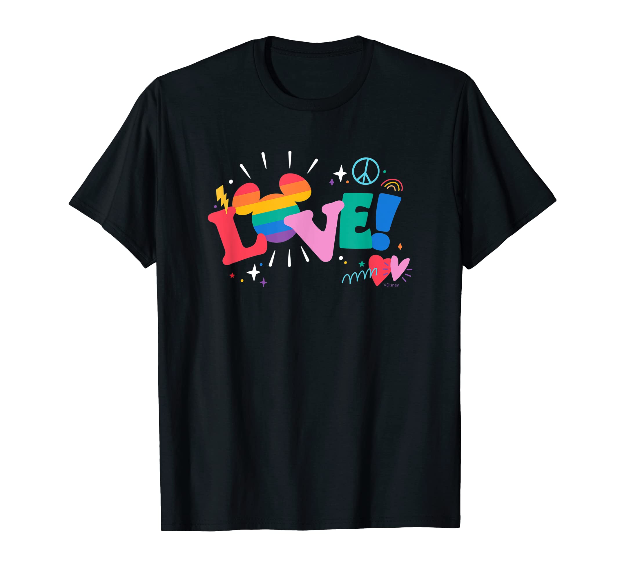 DisneyMickey Mouse Icon Pride Love Rainbow Doodles T-Shirt