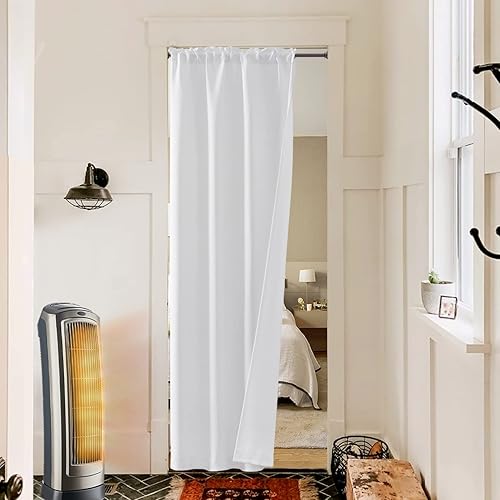 Miniatura 25 de PANELSBURG Cortina de puerta para puerta, con aspecto de puertas de acordeón, cortina de privacidad para armarios abiertos sin puertas, cortinas