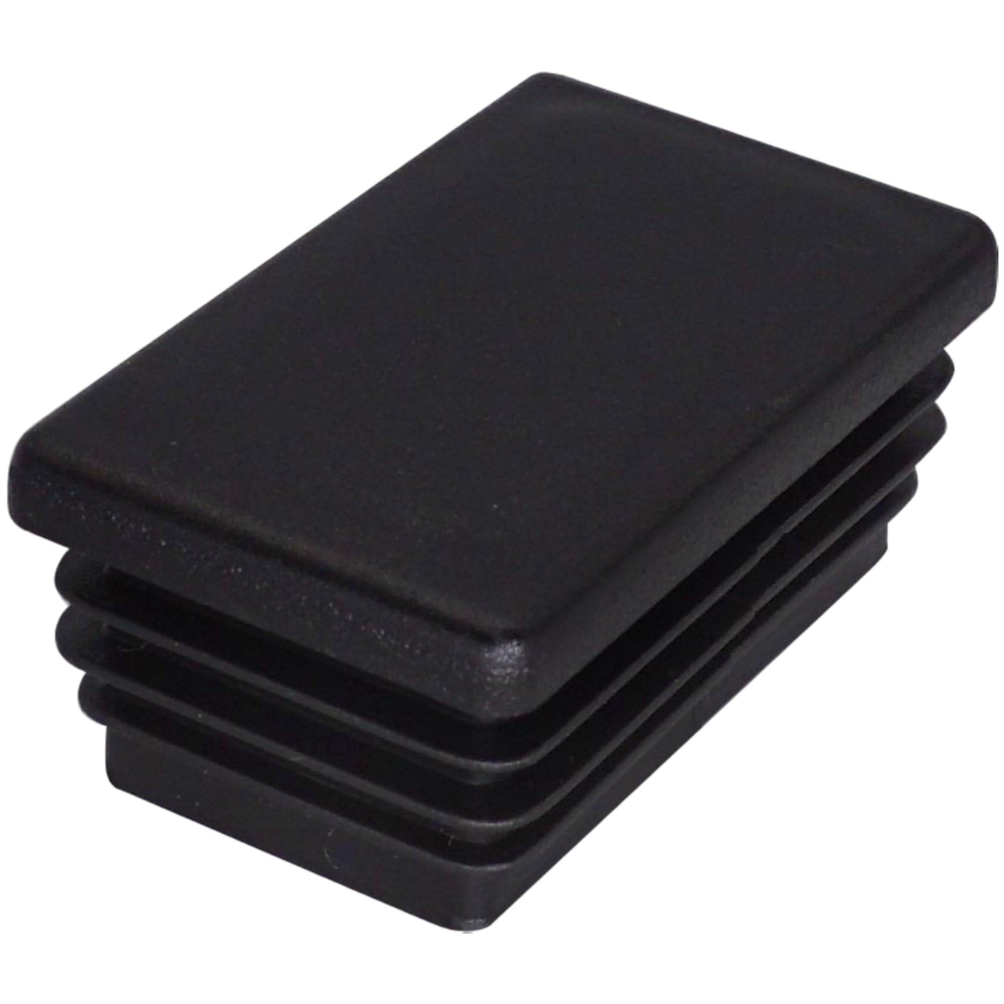 SKIR'CO (18 pcs) Rectangular Plastic Plugs 30 x 50 mm, Mat Tube End Caps, Rectangle Tube Inserts, Fence Post Plugs, Black RAL 9005