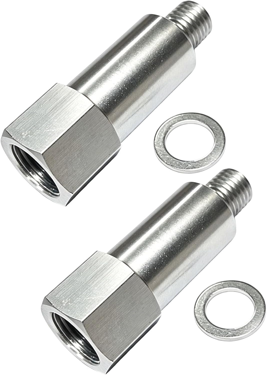 2PCS Anodized Aluminum Coolant Gauge Adapters with 1 7 Inch Probe Space for Large Engines Display Swap Conversion Set