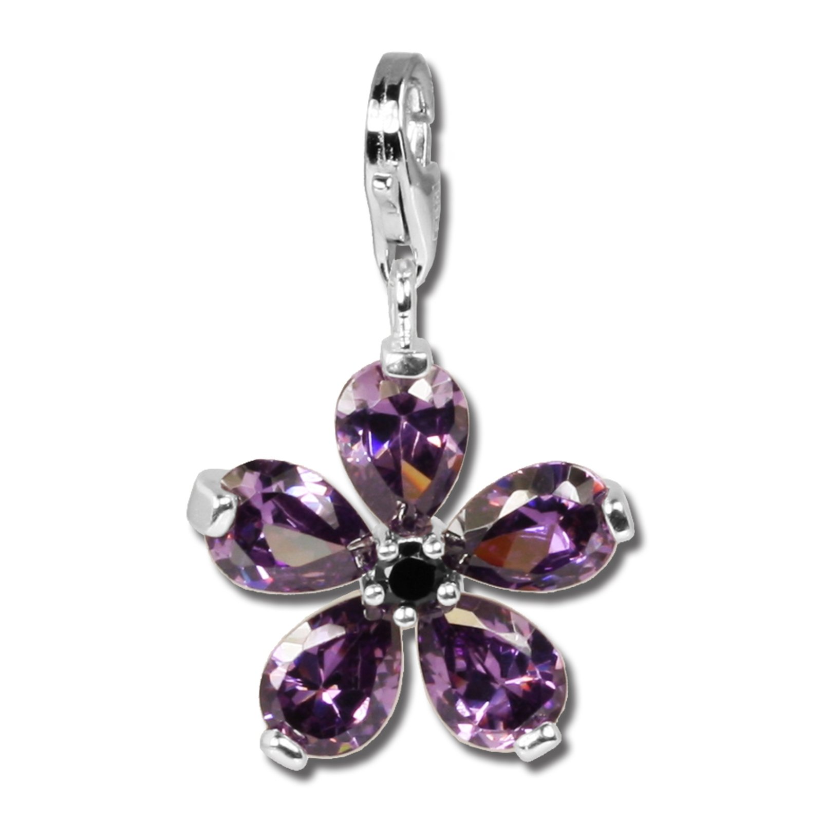 Ciondolo Braccialetto con Fiori Veri | Argento Sterling. Regalo