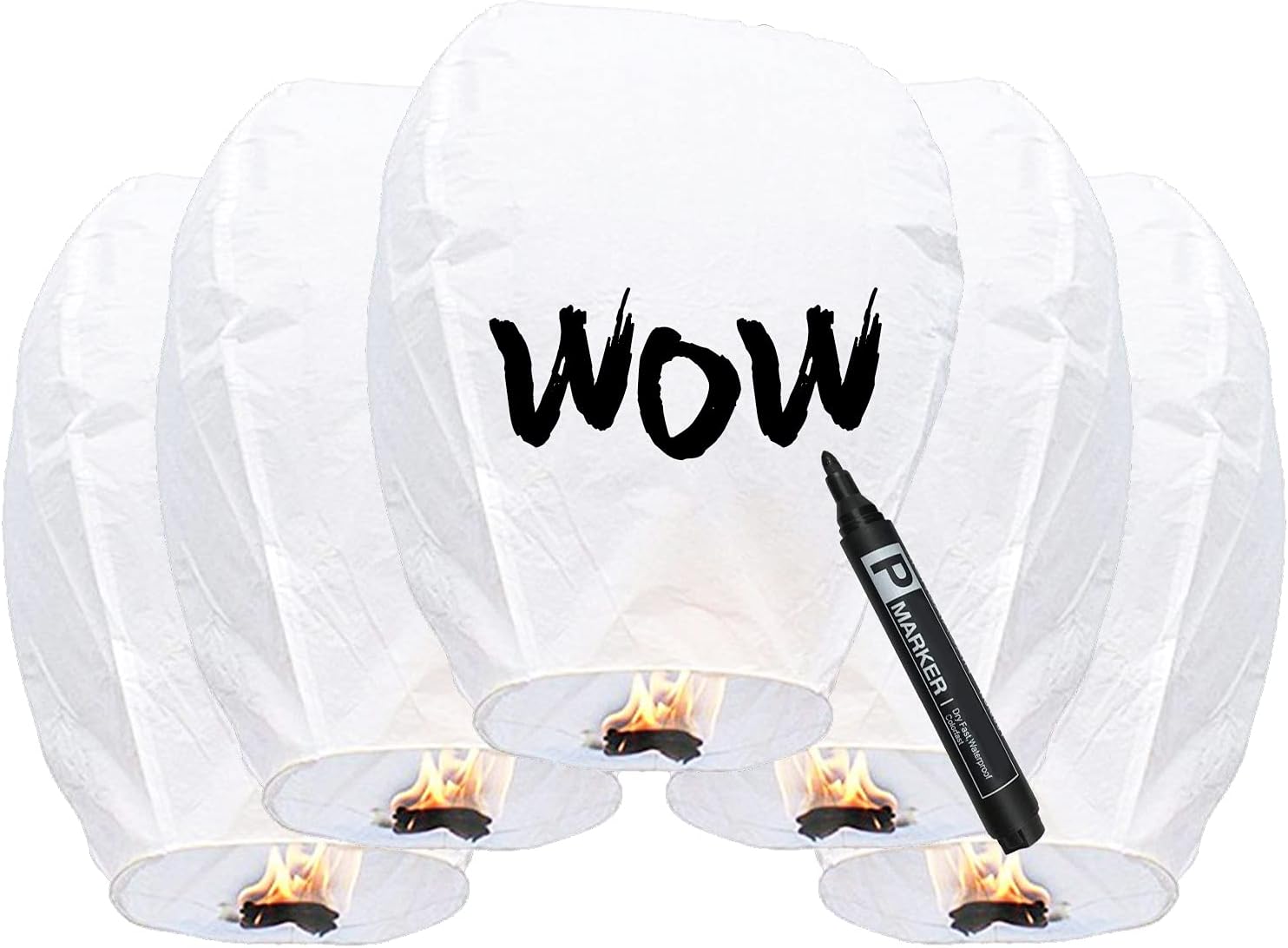 5 Pack Chinese Sky Lanterns to Release, Upgraded Quality Memorial Fire Resistant Paper Lantern