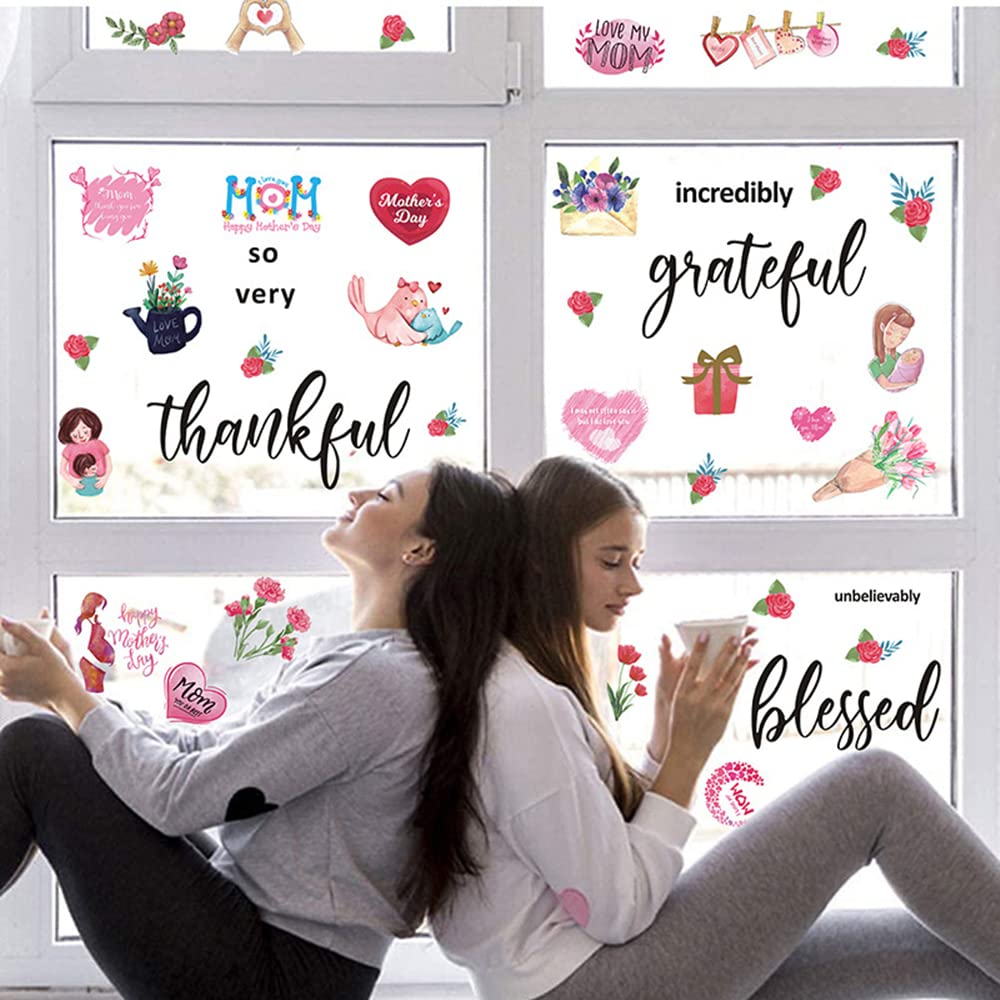 Autocollants muraux amovibles rose lot de 3 feuilles décoratives 28 x 32.6 cm pour salon et boutique