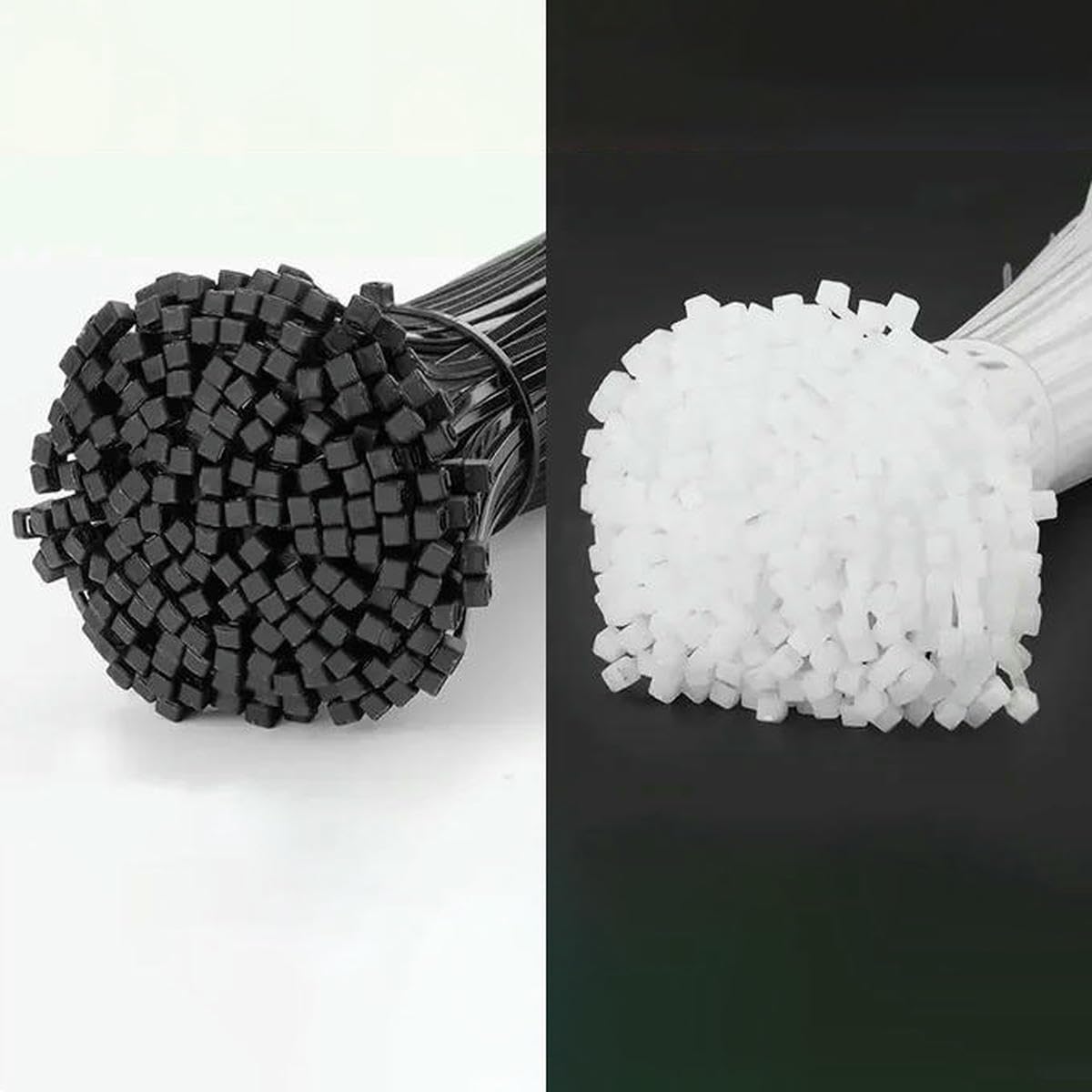 Bsguz 3X100mm(1000Pcs) 250/500/1000Pcs Self-Locking White Black Nylon Cable Zip Ties Fastening Ring Nylon Clamp Strap With Lock 3 * 100 4 * 300-10 Pack(Black)