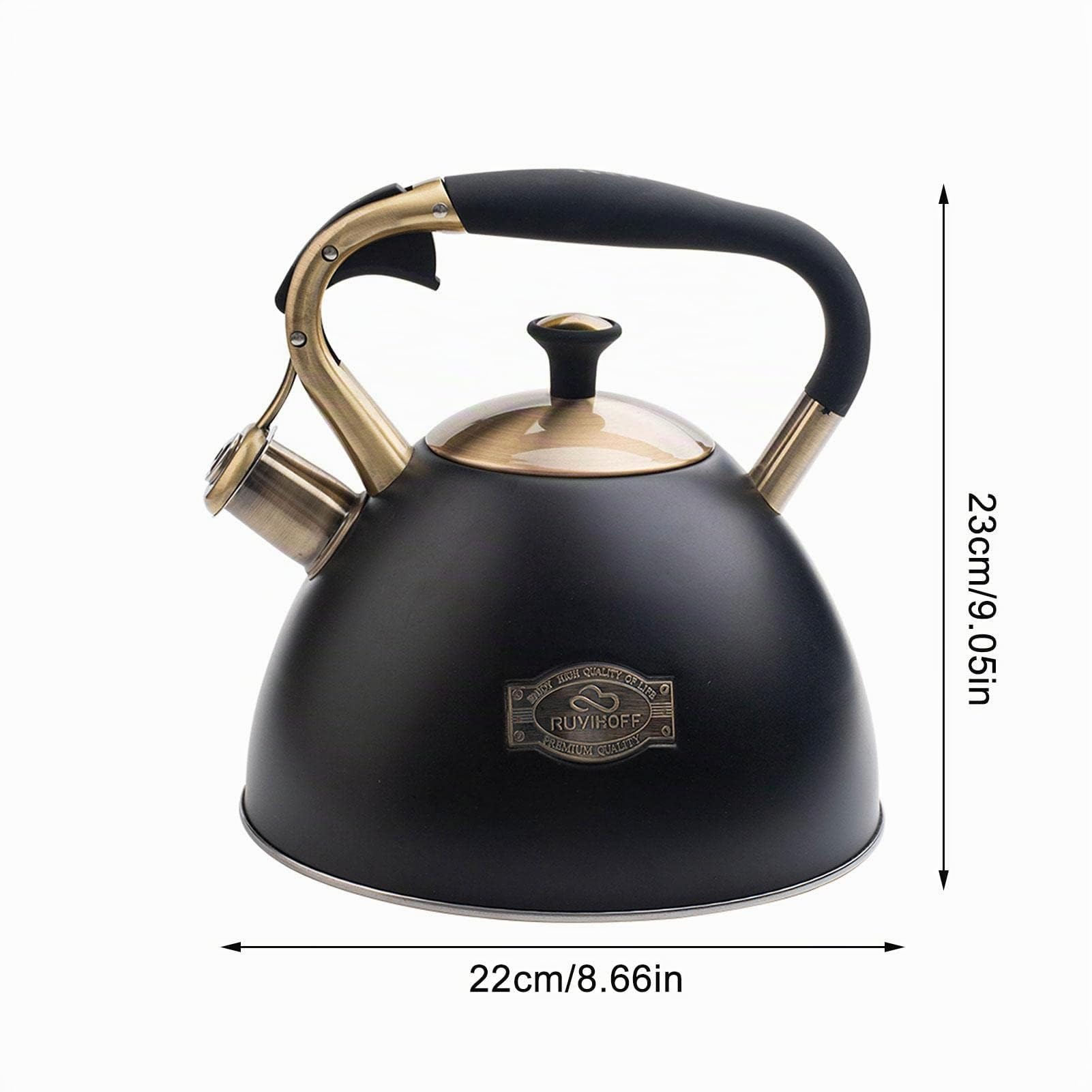 Bouilloire sifflante en Acier Inoxydable - 3 L - Bouilloire sifflante - pour bouillir de l'eau, du thé, du café - pour Plaque électronique ou de Cuisson