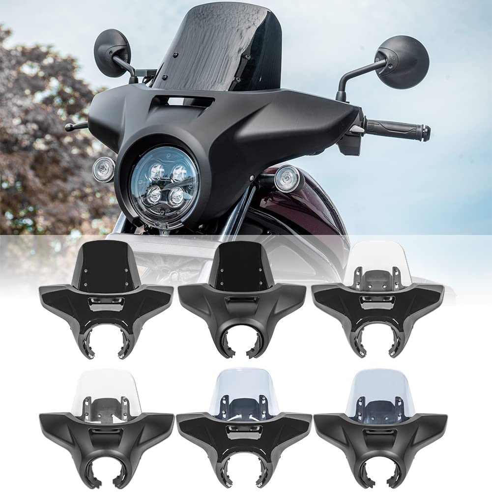 Photo 1 of Motorcycle Front Headlight Fairing Mask Windshield Windscreen Wind Shield Cover Headlamp Visor Guard Flyscreen for H.onda Rebel CMX 1100 CMX1100 Rebel1100 2021 2022 2023 (Smoke+ Black)