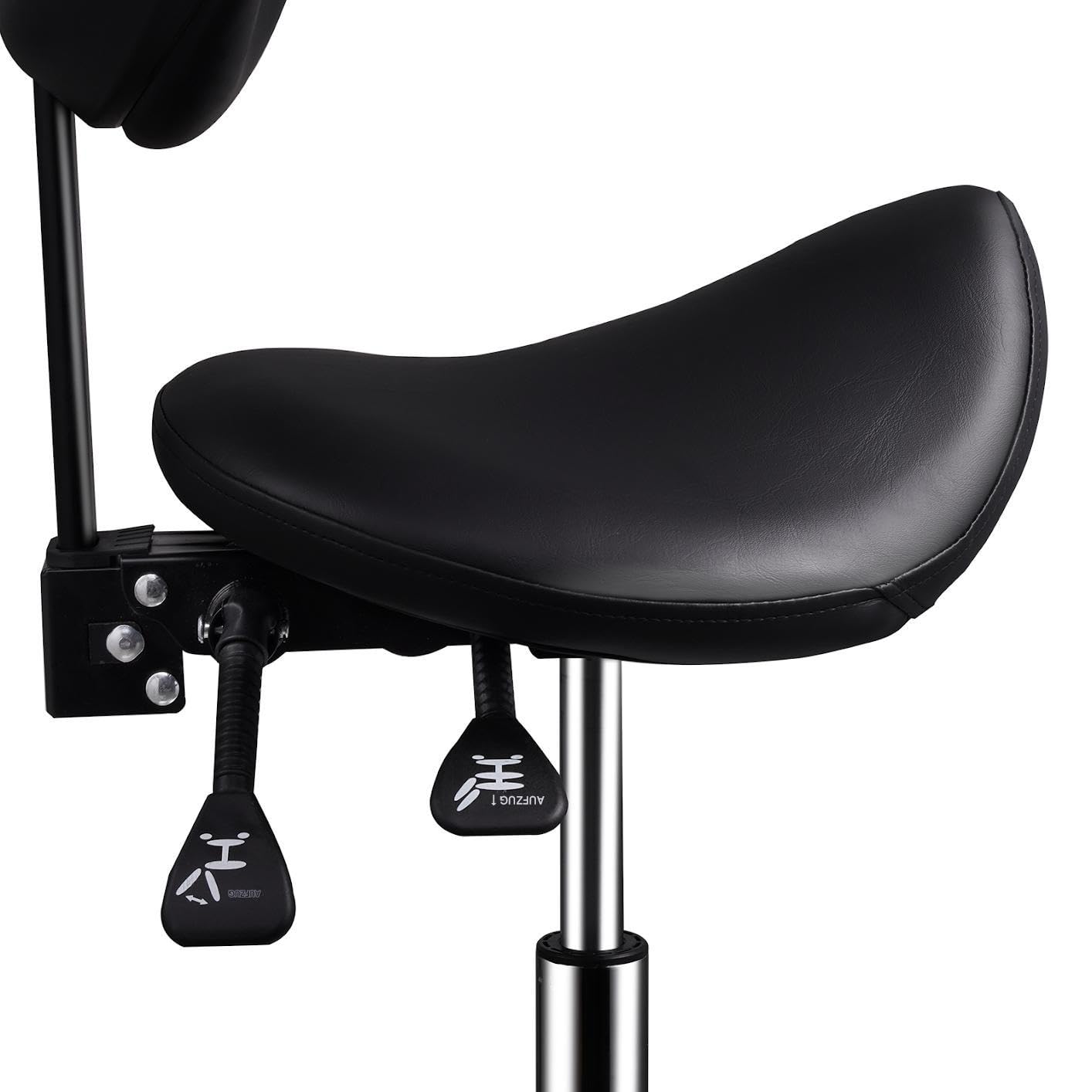Taburete móvil con respaldo y ruedas | Taburete de salón ajustable con ruedas y respaldo | Asiento robusto para cosmetólogos - Para el hogar, dentista, oficina, cocina