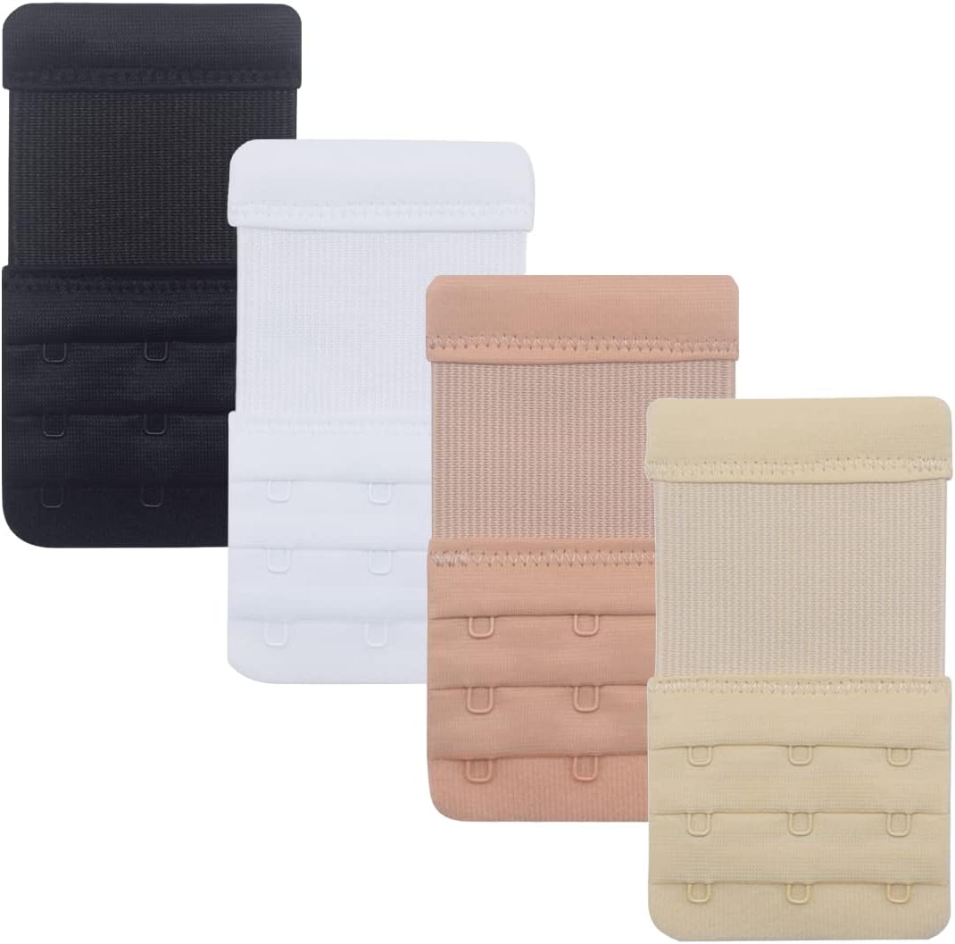DoHopeElastic Back Bra Band Extender 3 X 3 Hook and Eye Tape Stretchy Extension
