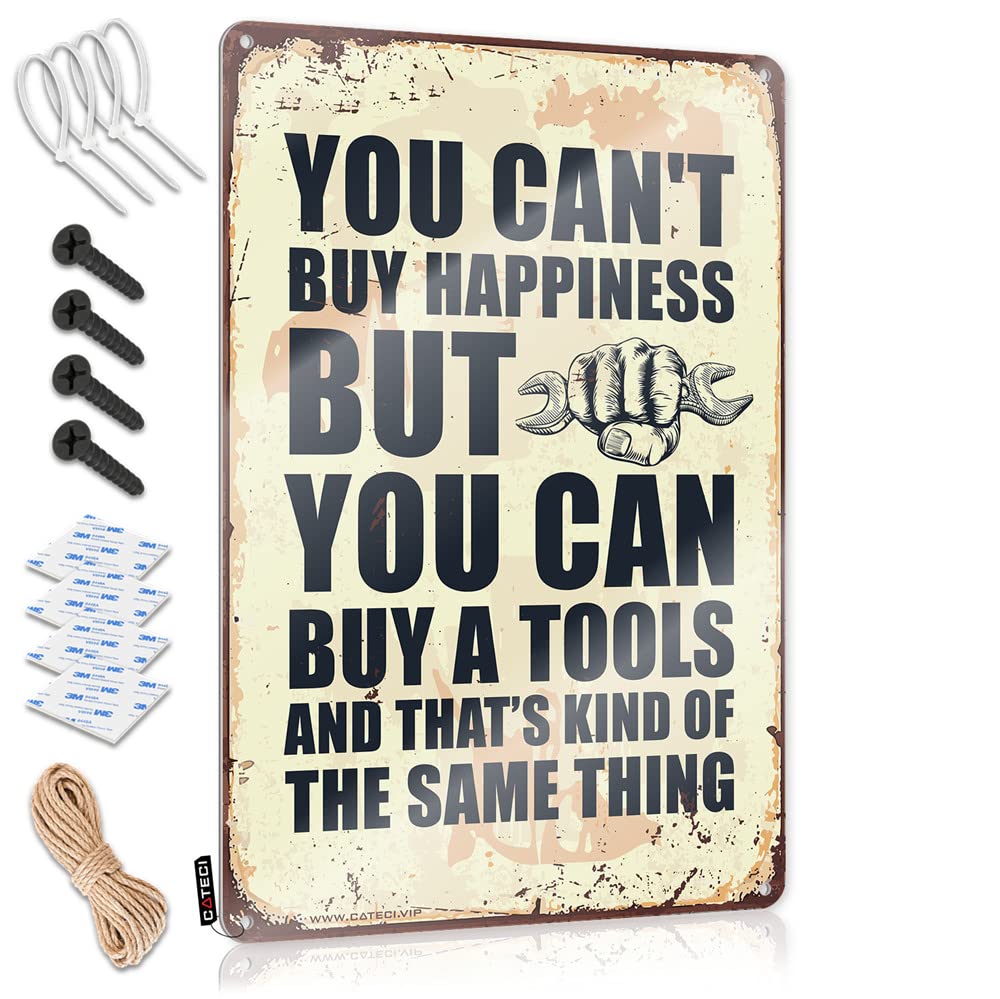 Funny Kitchen Tin Signs You Can'T Buy Happiness But Can A Tools Sign Funny Signs For Bar Bar Metal Tin Sign(20X30CM)
