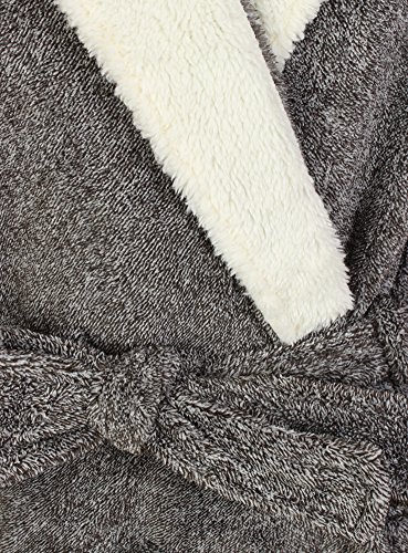 John Christian Men's Hooded Fleece Robe, Dark Gray Marl2