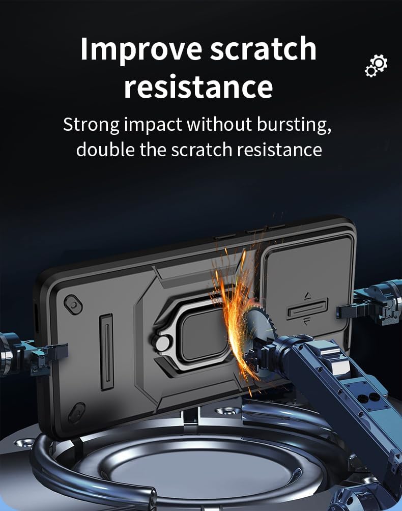 Capa para Xiaomi Poco X7 Pro 5G Capinha - com [2 peças] protetor de tela de vidro temperado e proteção deslizante da tampa da câmera e suporte