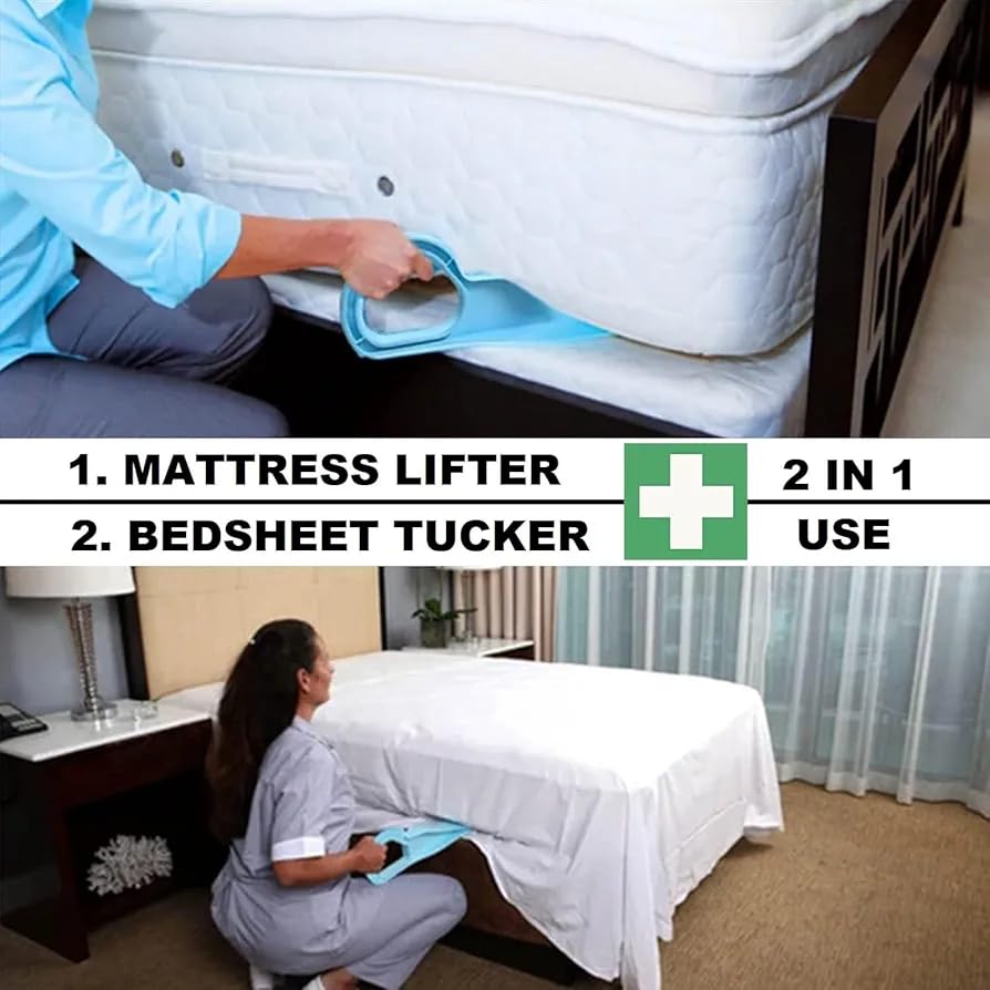 Image of ALINCOLN Premium 2 Pack Bedsheet Tucker Tool for Bed Making | Double Bed Mattress Lifter Tool and Bedsheet Tucking Tool for Elderly, Pregnant Women & Back Pain | Durable ABS Plastic