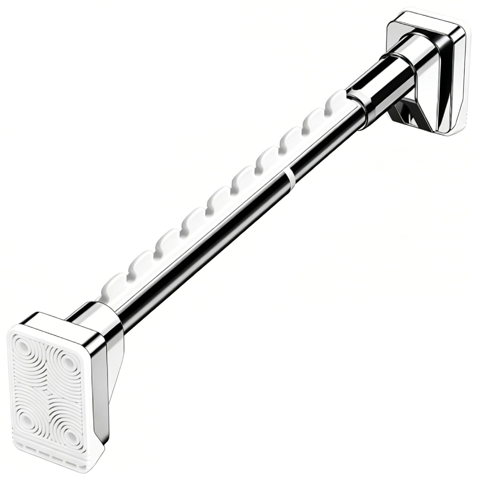 Tension Shower Curtain Rod, Closet Rods for Hanging Clothes, Non Slip No Drill Spring Curtain Rod for Bathroom Kitchen Living Room(Silver,230-310cm/91-122in)