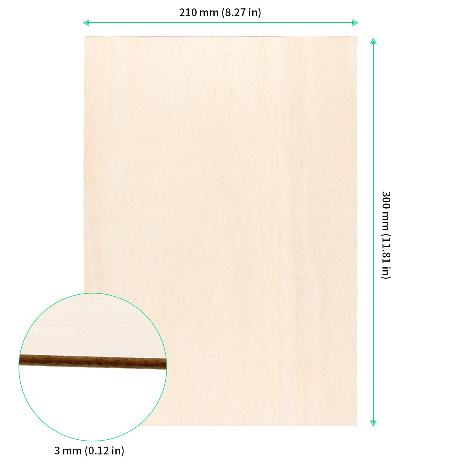 FUNSUEI 20 sztuk sklejki 3 mm, arkusz sklejki A4, 300 x 210 mm, drewniane p?yty do majsterkowania, dekoracji