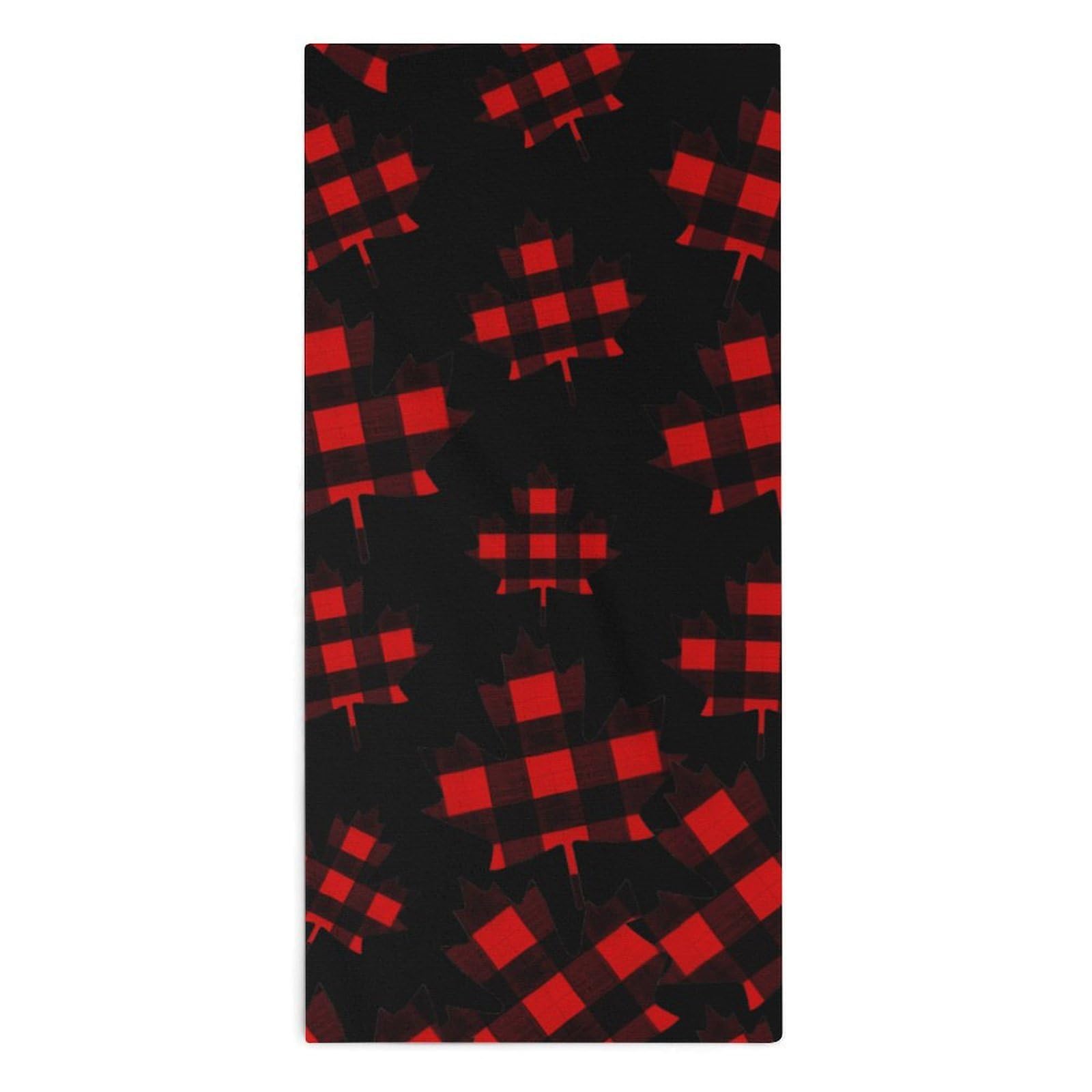 TXFBTRFSA Maple Leaf in Plaid Hand Towels for Adult Face Towel Bath Beach Swim Accessories