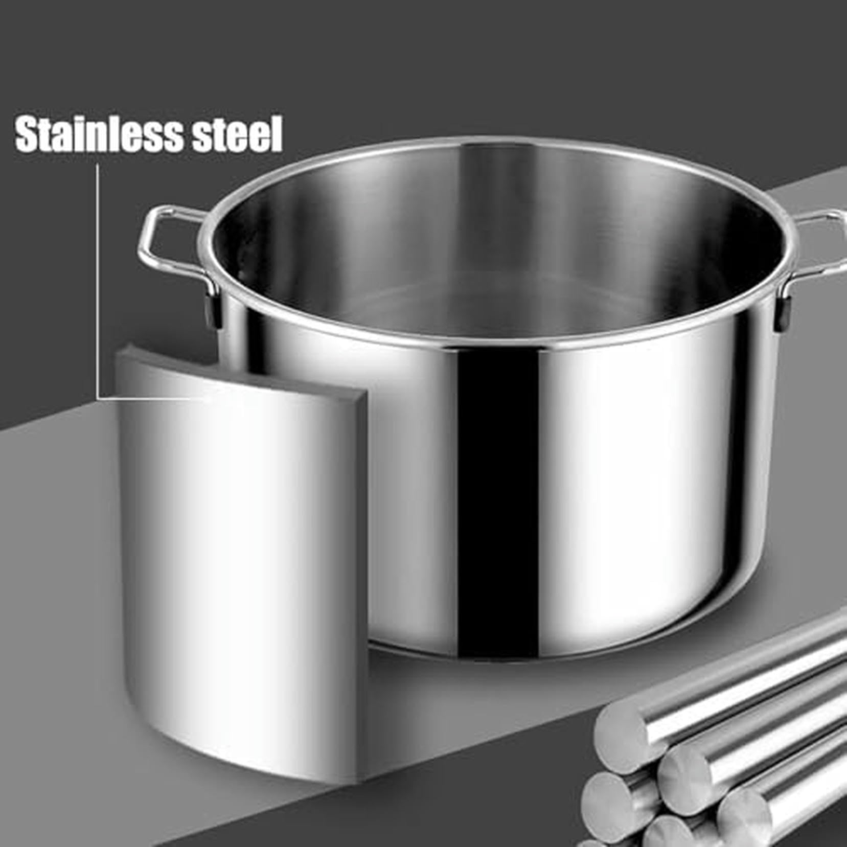 Ollas para Pasta, Olla para Pasta con colador, Olla de Acero Inoxidable para cocinar Fideos y Verduras, 4 ollas para Sopa con Tapa (B 3)