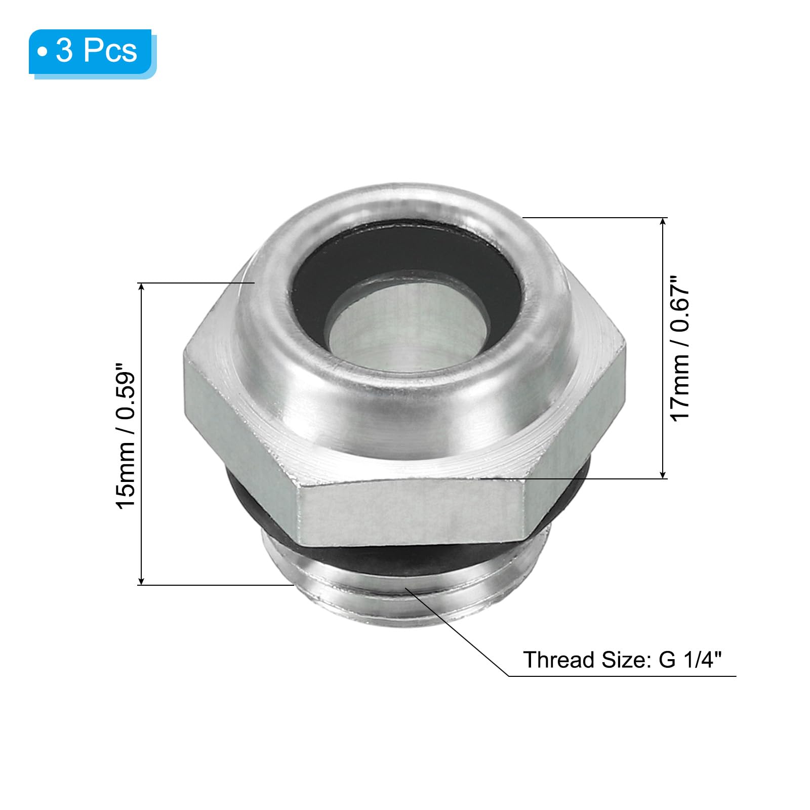 PATIKIL 3 Pack Air Compressor Oil Sight Glass - Image 2