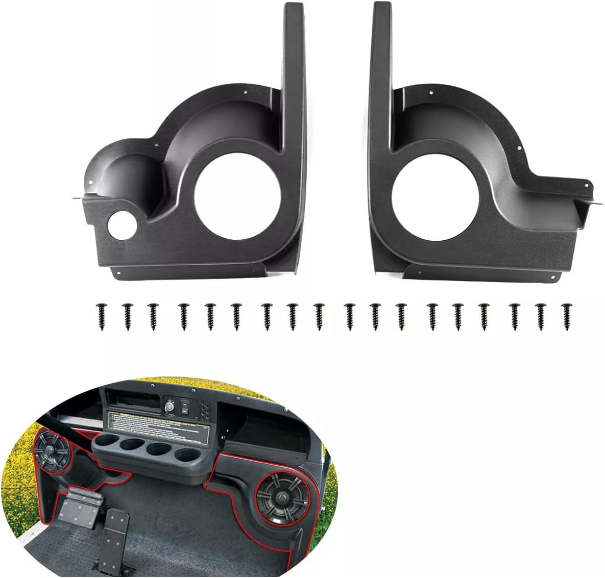 Black ABS Golf Cart Speaker Pods Fits for EZGO TXT 1994 and Up Replacement for E-Z-GO 627153(Set of 2)