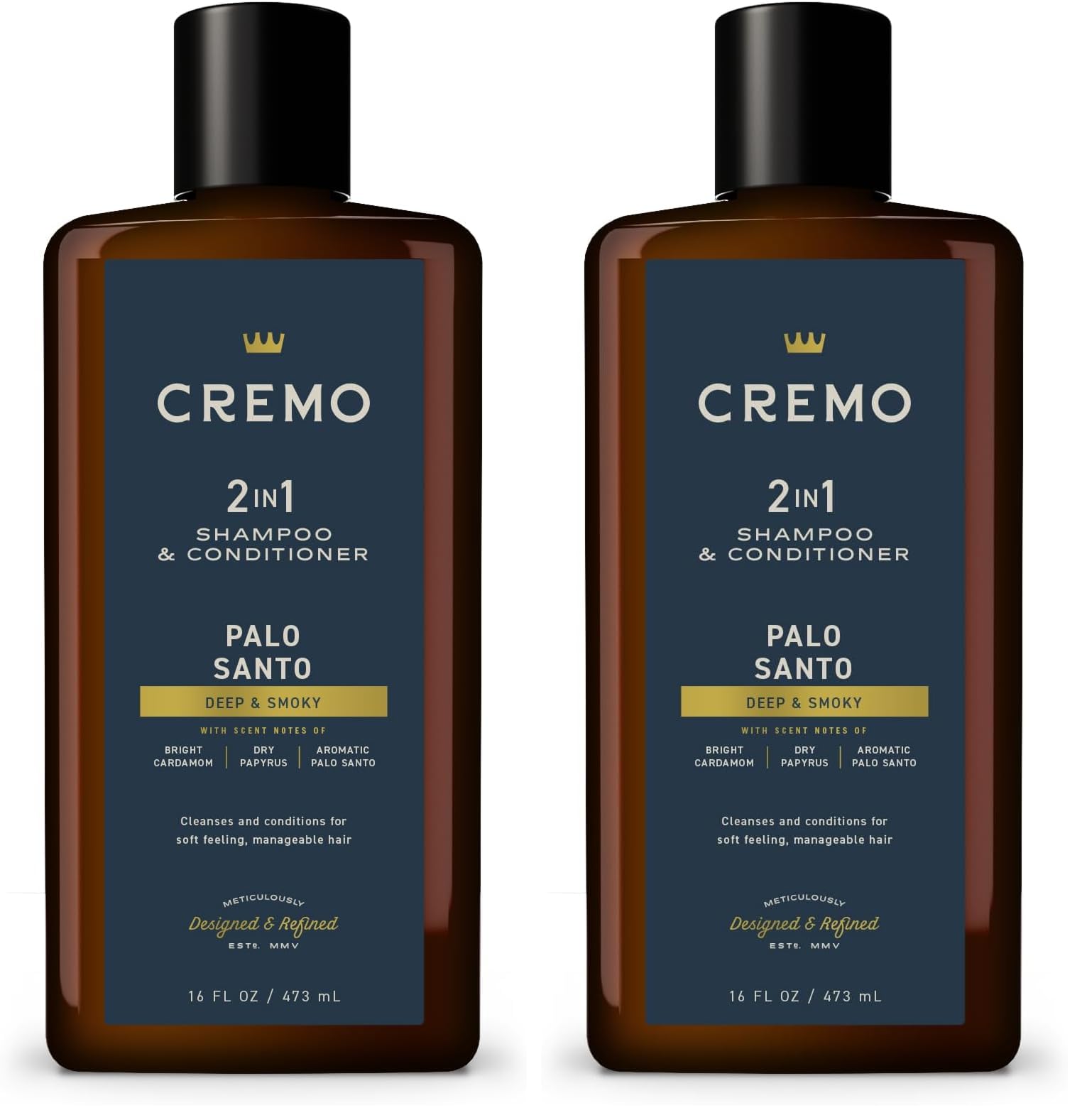 Cremo Reserve Collection 2-in-1 Shampoo & Conditioner | Palo Santo | Barber Grade | 16 Oz | Pack of 2 Palo Santo 16 Fl Oz (Pack of 2)