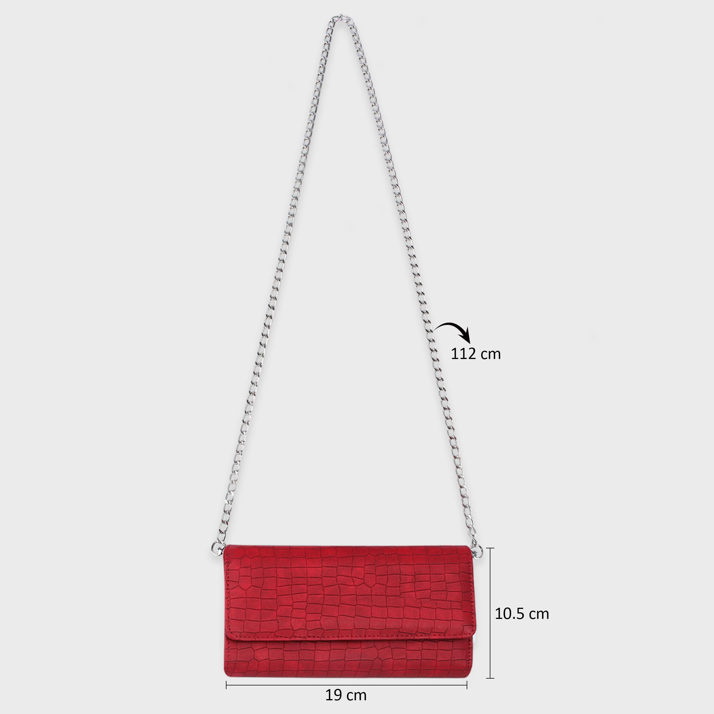 The Wallet Store Croco Design Sling Bag - Red