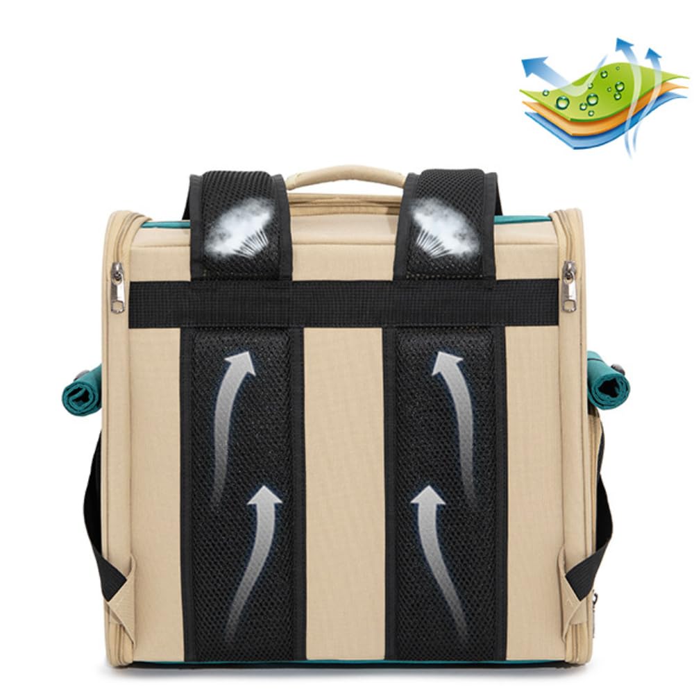 Trasportino Zaino Porta Cane Gatto 8kg, Borsa Trasporto Capsula Grande con 3 Ingresso 2 Cupole (acrilico e nido d'ape) Apertura dall'alto, Portatile Ventilato Pieghevole per Viaggio e dal Veterinario