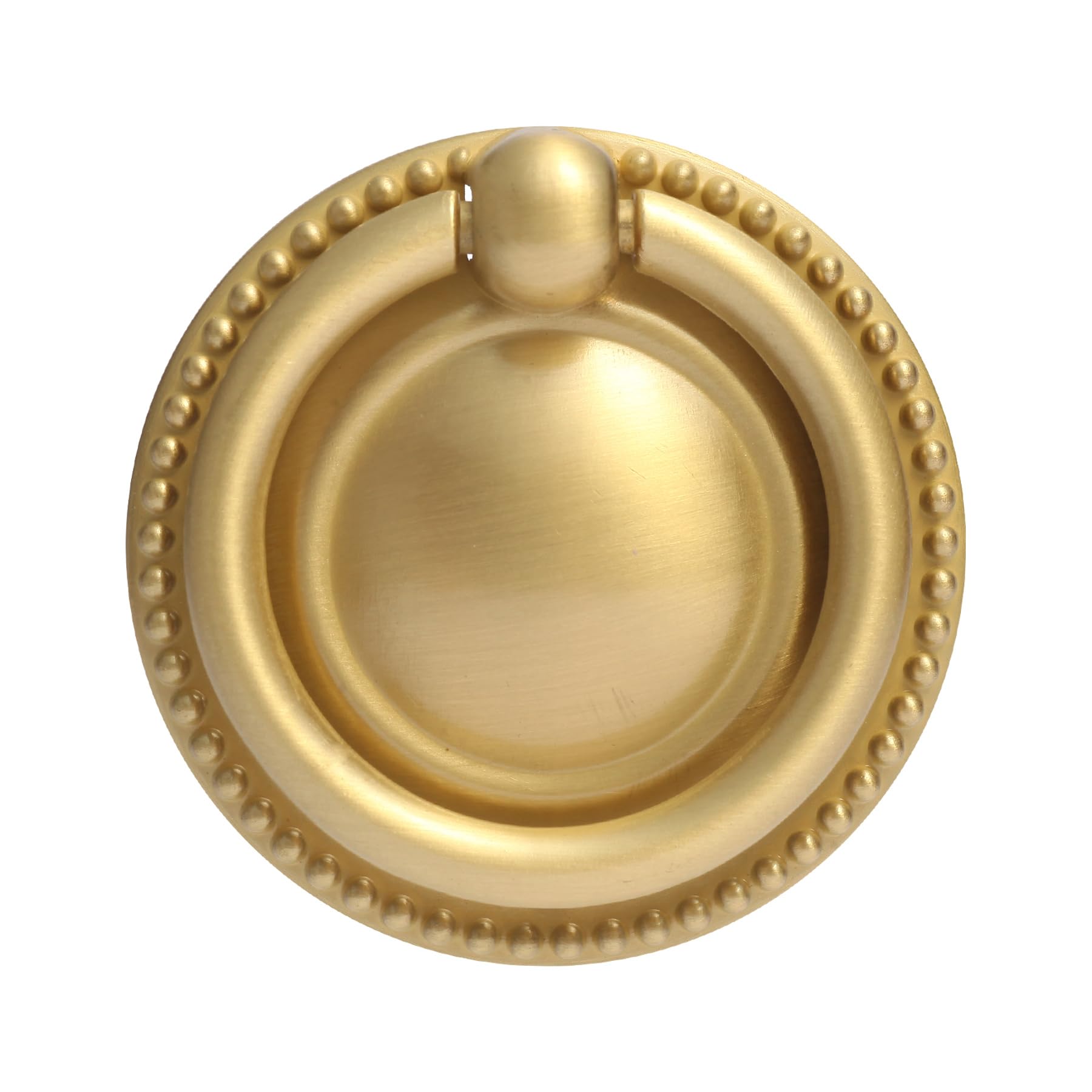 skohom 8 Pack Solid Zinc Alloy Brass Ring Pull - 2 Inch Gold Ring Pull for Modern Vintage Brass Drop Ring Drawer Pulls