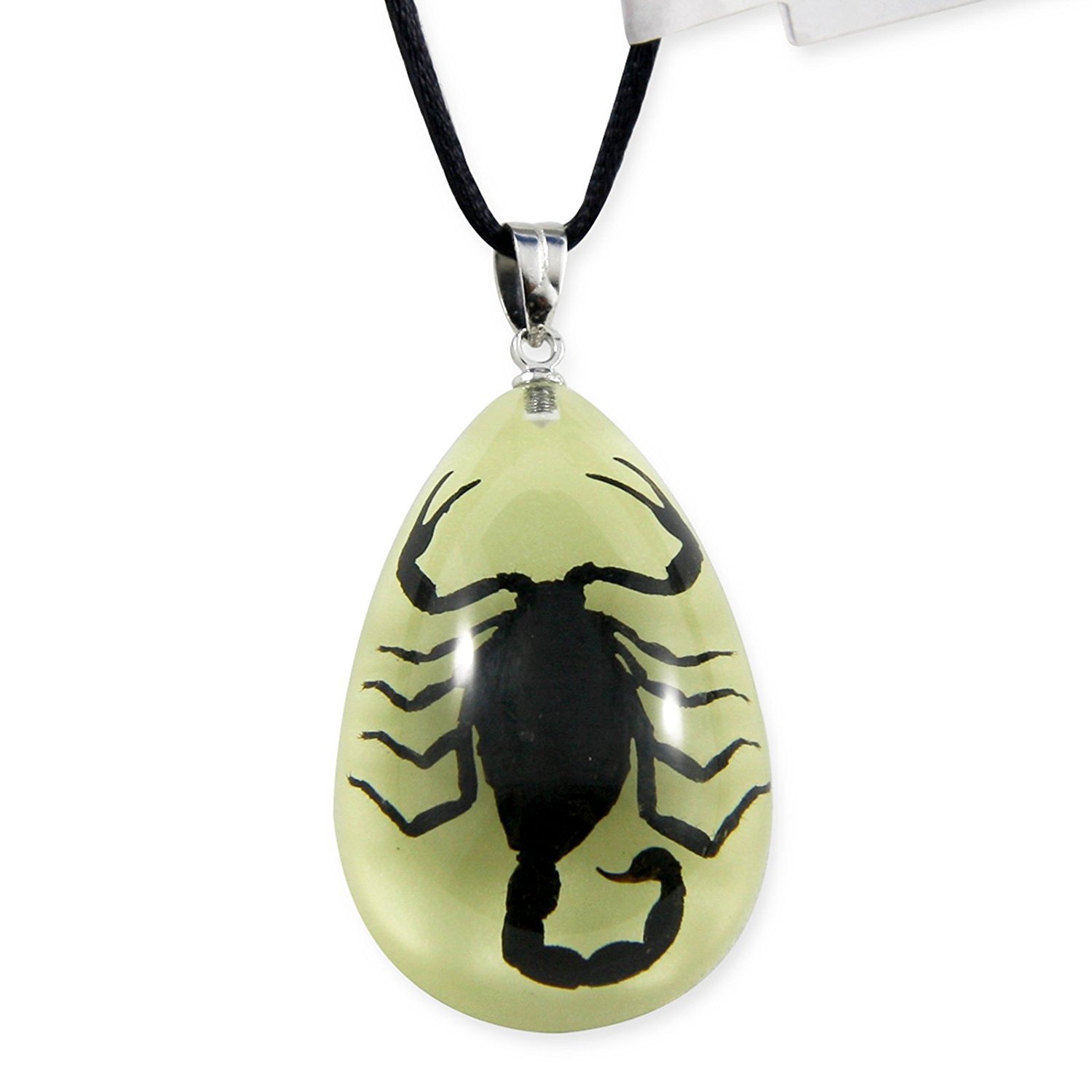 REALBUG Black Scorpion Glow in The Dark Necklace, Small