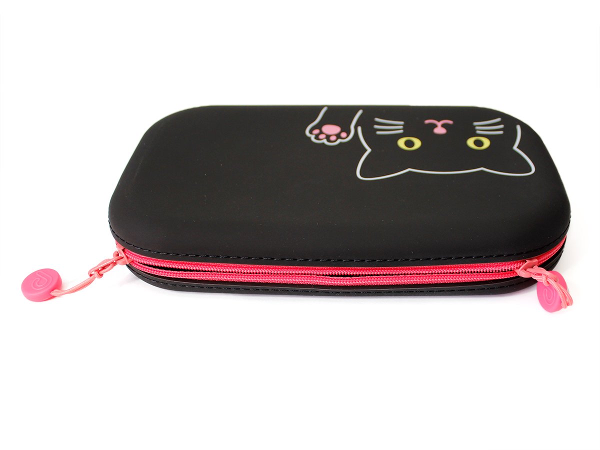 LIHIT LAB PuniLabo Zipper Pen Pouch, Black Cat, Large: 7.5