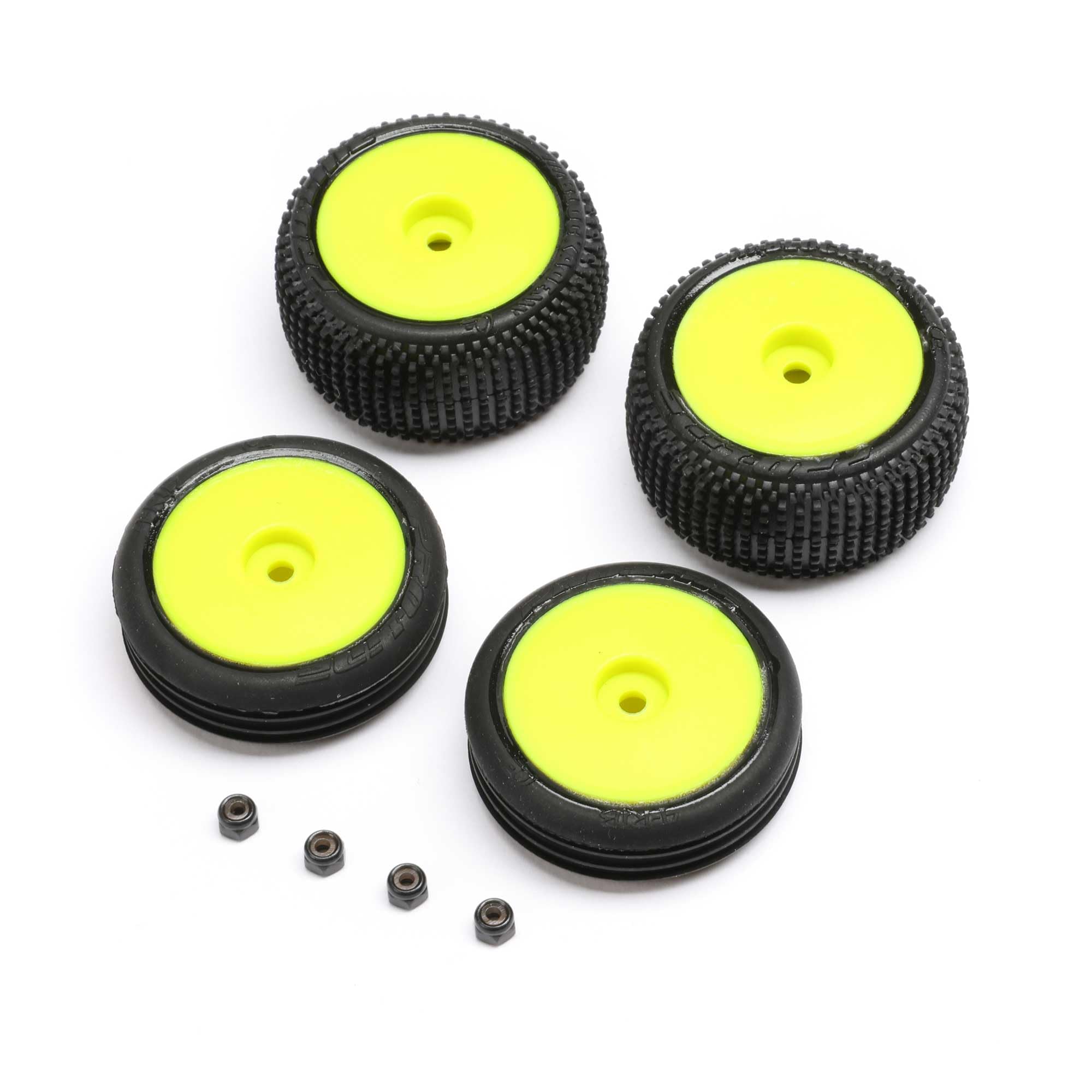 Losi Tires Wheels Yellow Mounted Micro-B LOS-1762