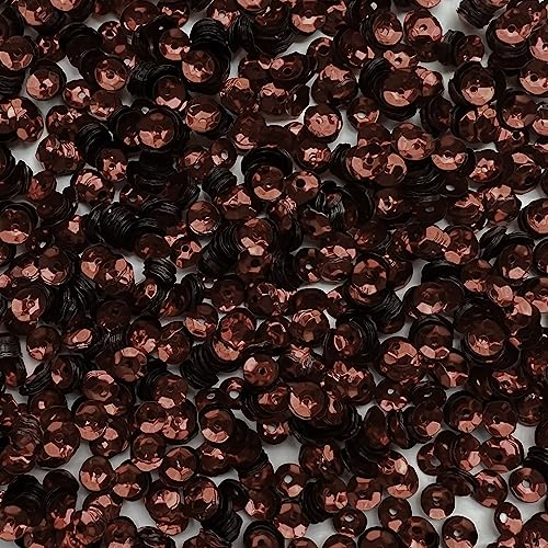 5mm Cup Sequins Chestnut Brown Shiny Metallic Made in USA