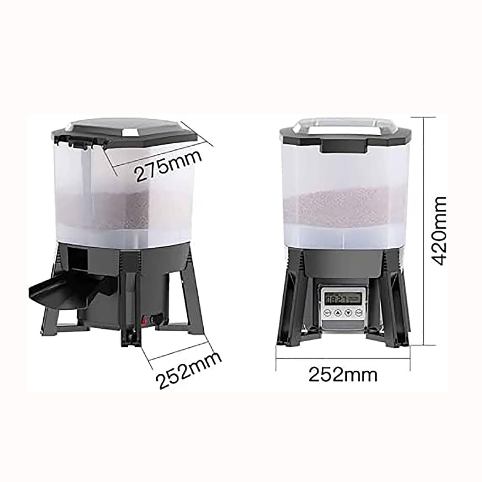 Mangeoire à poissons, distributeur automatique de 6 L avec design étanche, minuterie intelligente et pulvérisation à 120 ° pour l'intérieur et l'extérieur, idéal pour l'alimentation de vacances