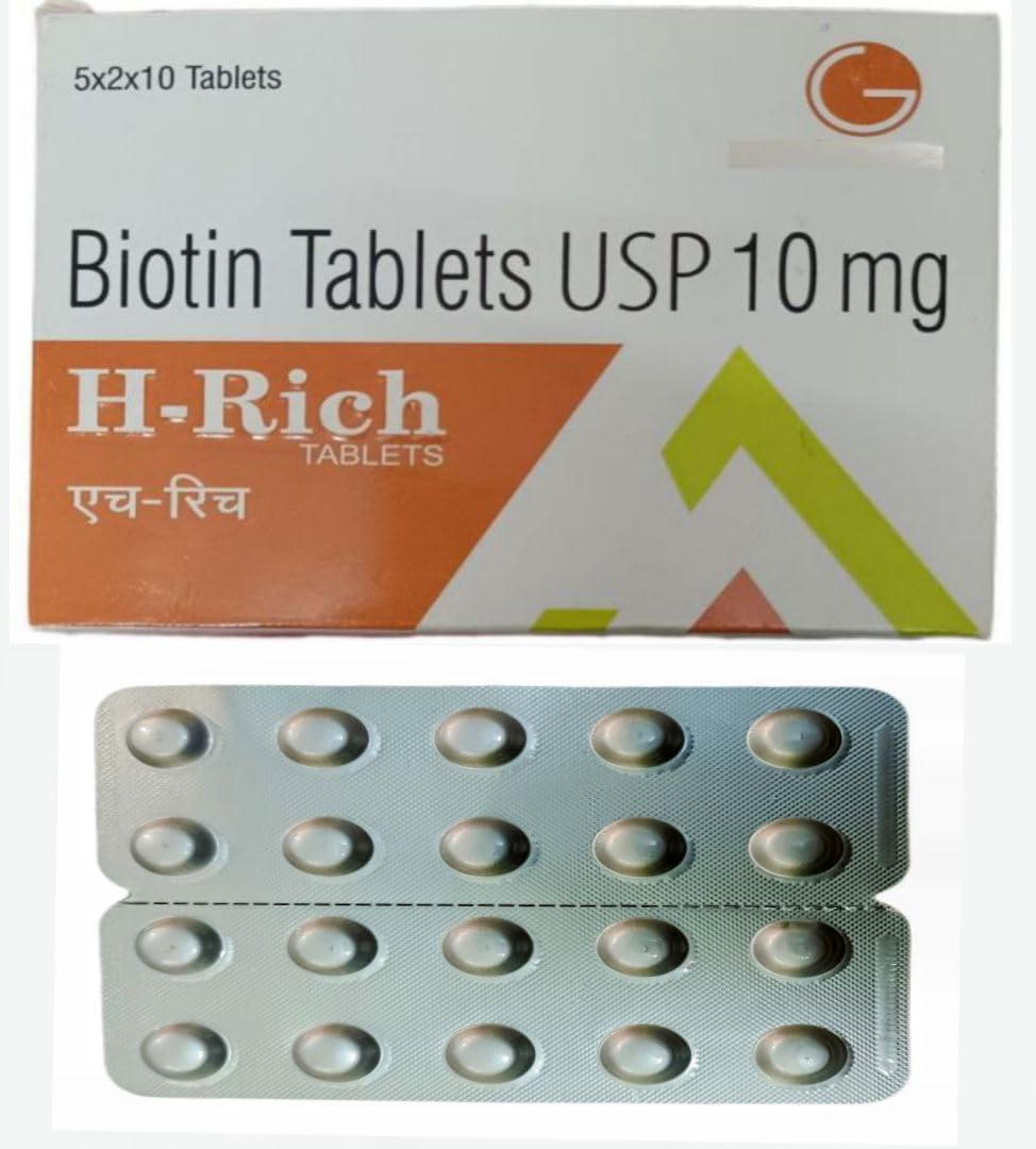 New H-Rich Biotin Tablets USP, 10 mg, 20 Tablets, combo pack-image-40