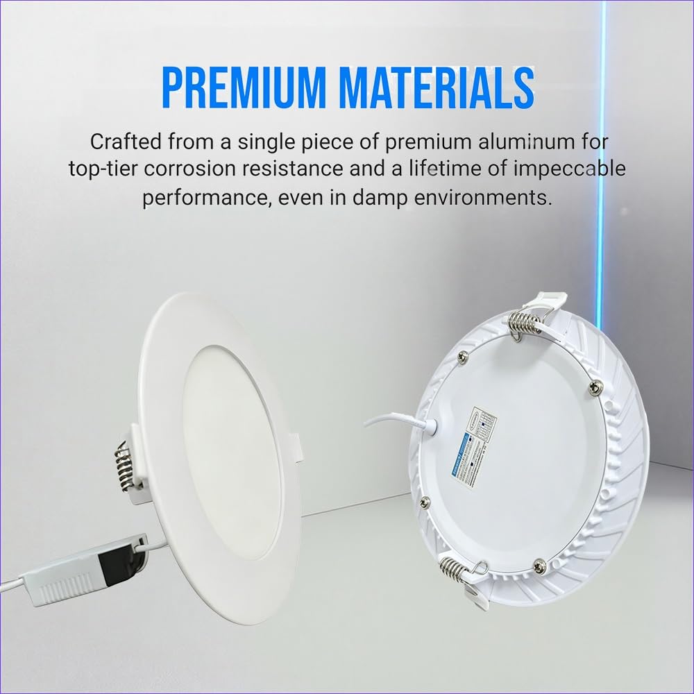 LED Einbaustrahler Einfache Montage, Ultradünn 10mm Deckenleuchte | CRI≥80, blendfrei, effizient, stabil, Box, Esszimmer, Flur, Küche, Schlafzimmer (7 Stück, 18W-4500K)
