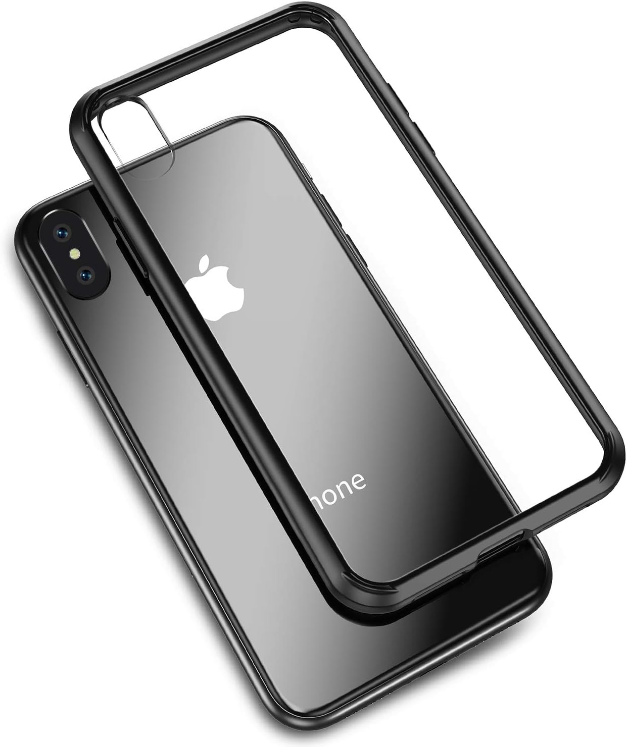 Mkeke Compatible with iPhone Xs Case,iPhone X Case,Clear Anti-Scratch Shock Absorption Cover Case for iPhone Xs/X Black