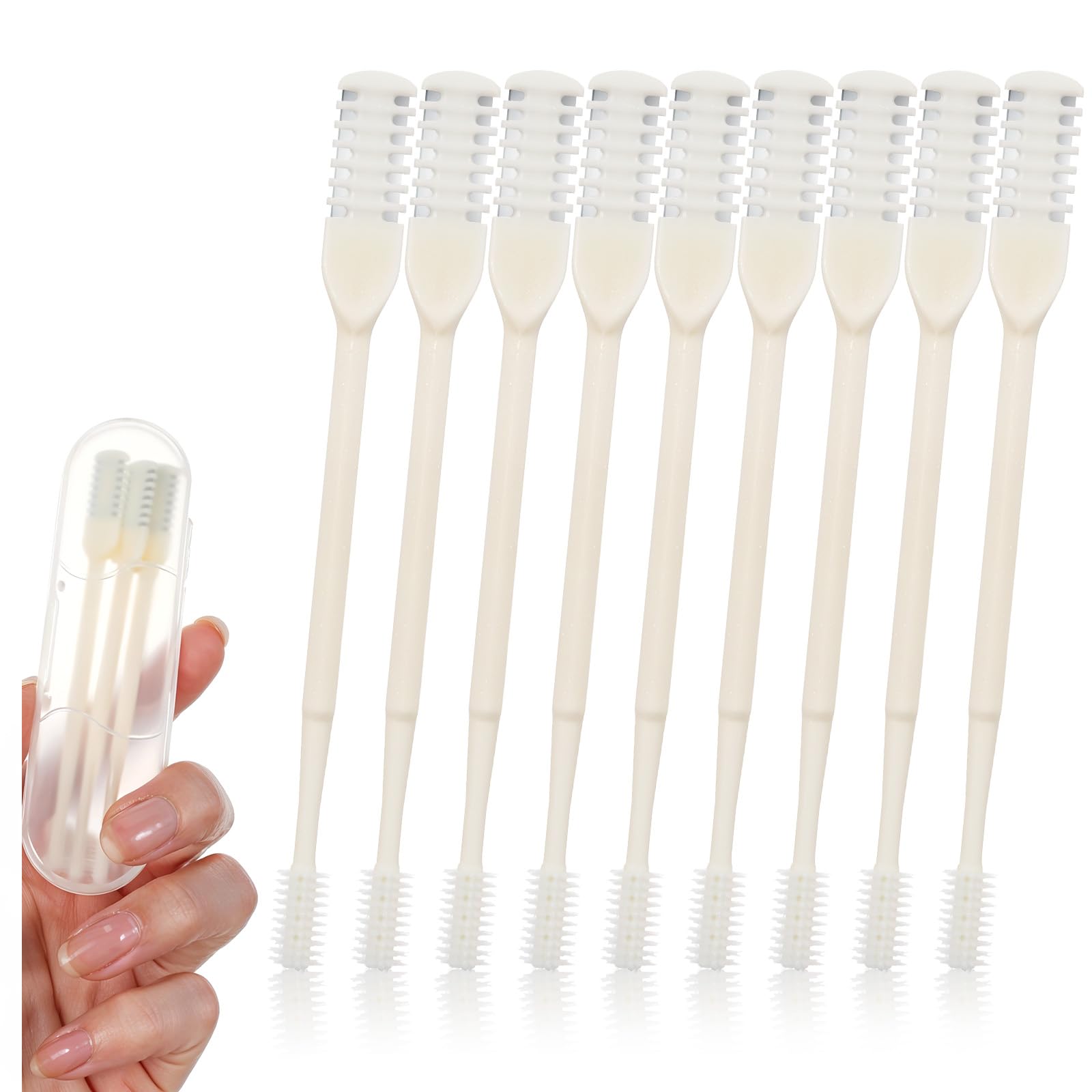 9PCS Womens Nose Hair Trimmer 2-in-1 Nasal Cutter Portable 360-Degree Rotating Noses Hairs Cutters with Soft Cleaning Brush