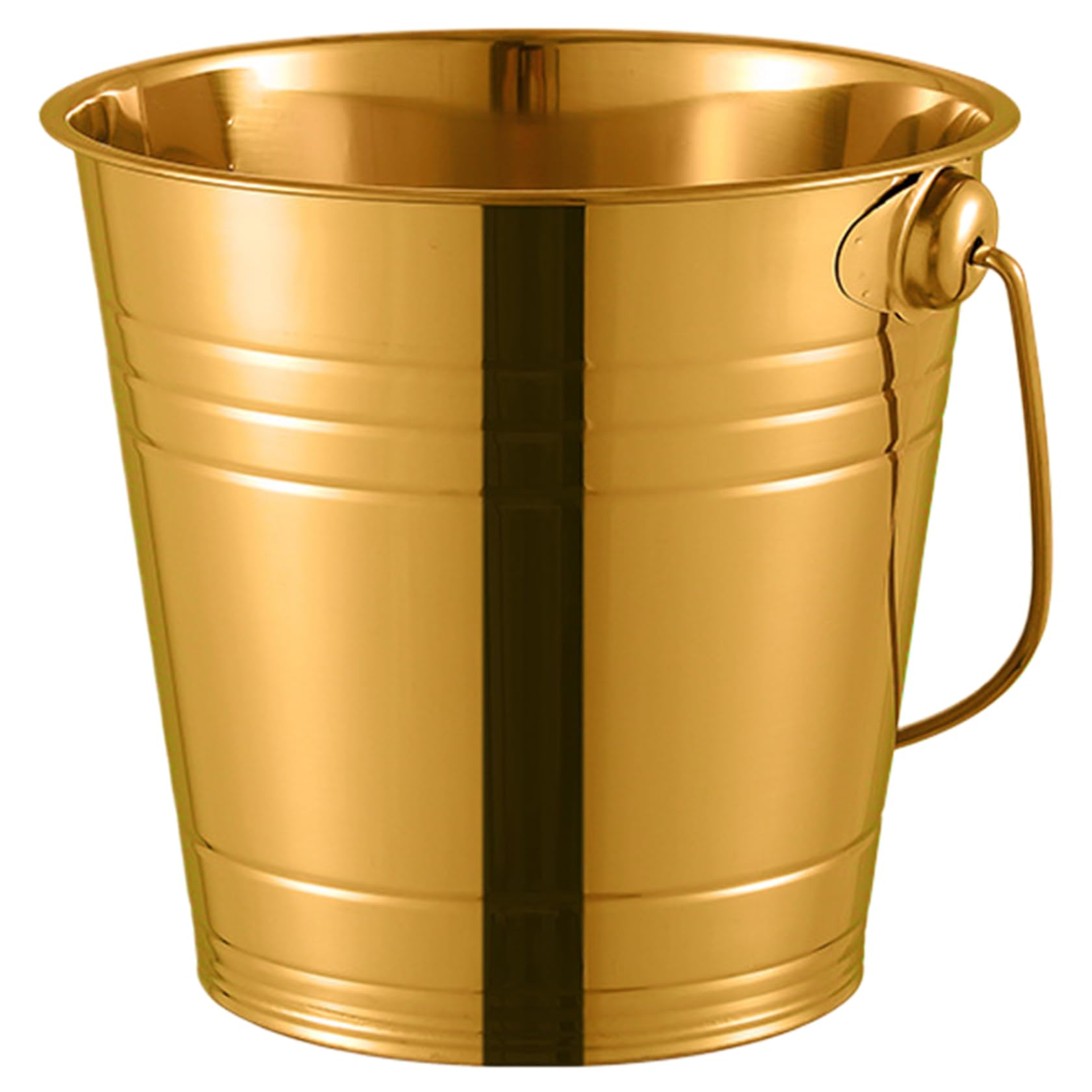 Ice Buckets for Parties, 3L Stainless Steel Ice Bucket with Handle for Parties Wine Cocktail Champagne Chiller Gold Bucket