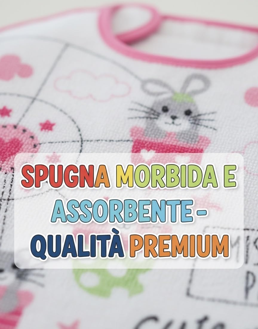 Bavaglini asilo elastico cotone impermeabili Ellepi