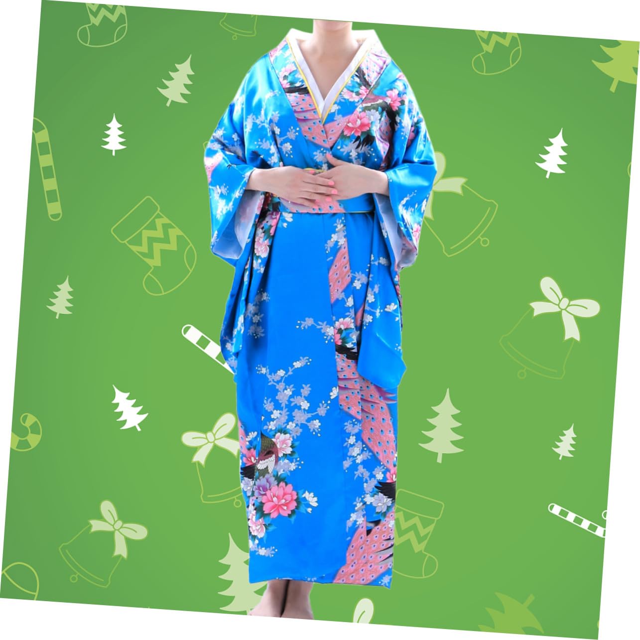 VANZACK Kimono Traditionnel Rouge pour Femme Robe de Bain Soie Synthétique Peignoir pour Nuit Fête et Unique Xl