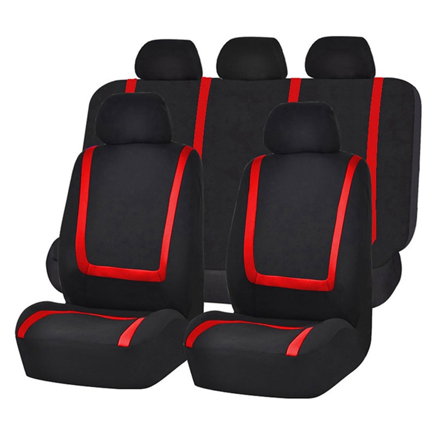 TOMVAES Car Seat Cover, Automotive Seat Covers for Cars Full Set Breathable Premium Cloth Universal Fit for Most Cars,Vans Cars Trucks and SUV Interior Accessories (Red)