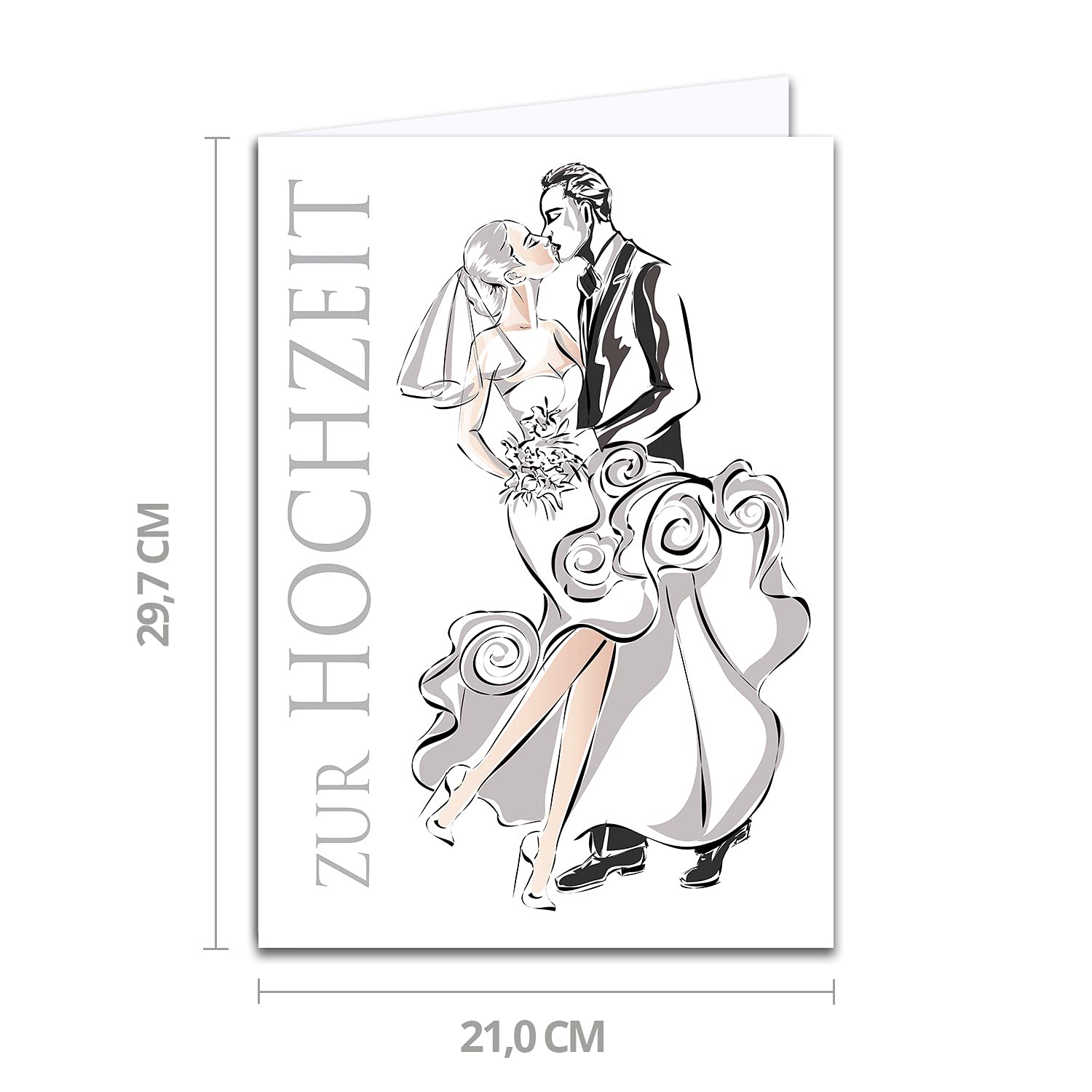 XXL wedding congratulations card, DIN A4 - large wedding card - 1 piece - Set including large envelope DIN C4 - kissing couple - Image 3